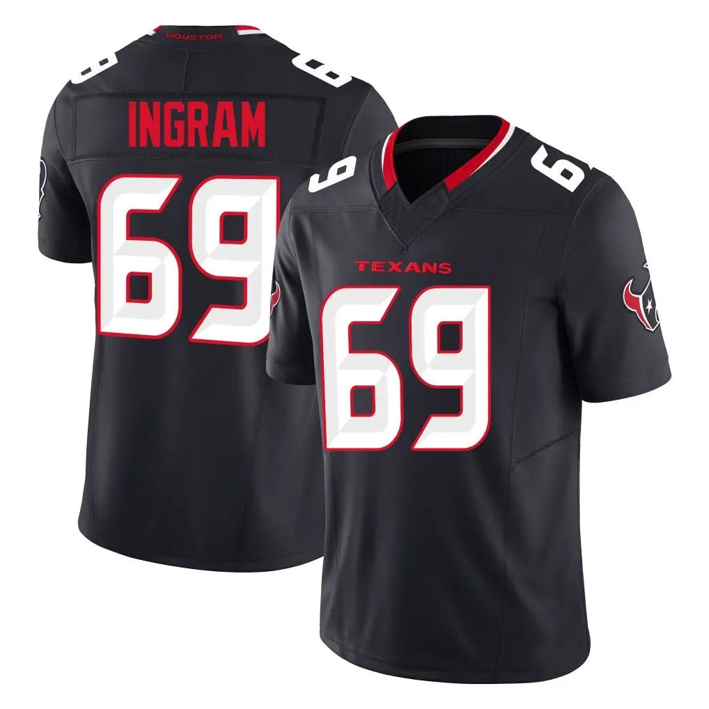 Tlead H.Texans #69 Ed Ingram Player Navy Limited Alternate Vapor F.U.S.E. Home Game Stitched Jerseys