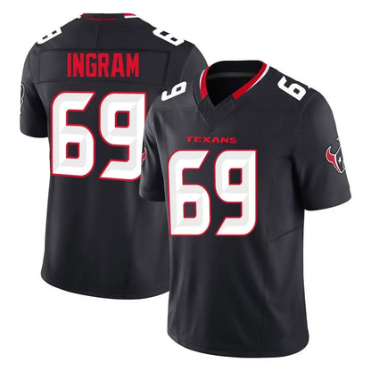 Tlead H.Texans #69 Ed Ingram Player Navy Limited Alternate Vapor F.U.S.E. Home Game Stitched Jerseys