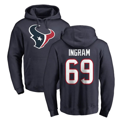 Tlead H.Texans #69 Ed Ingram Player Navy Pro Line Pullover Hoodie Limited Game Stitched Jerseys
