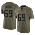 Tlead H.Texans #69 Ed Ingram Player Olive Salute To Service Limited Stitched Jerseys