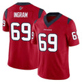 Tlead H.Texans #69 Ed Ingram Player Red Limited Vapor F.U.S.E. Home Game Stitched Jerseys