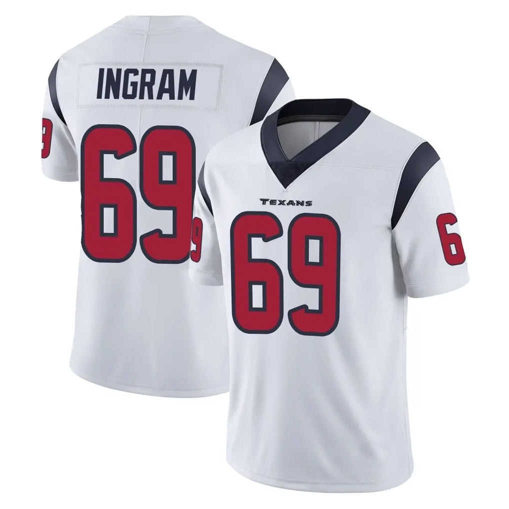 Tlead H.Texans #69 Ed Ingram Player White Limited Vapor Untouchable Home Game Stitched Jerseys