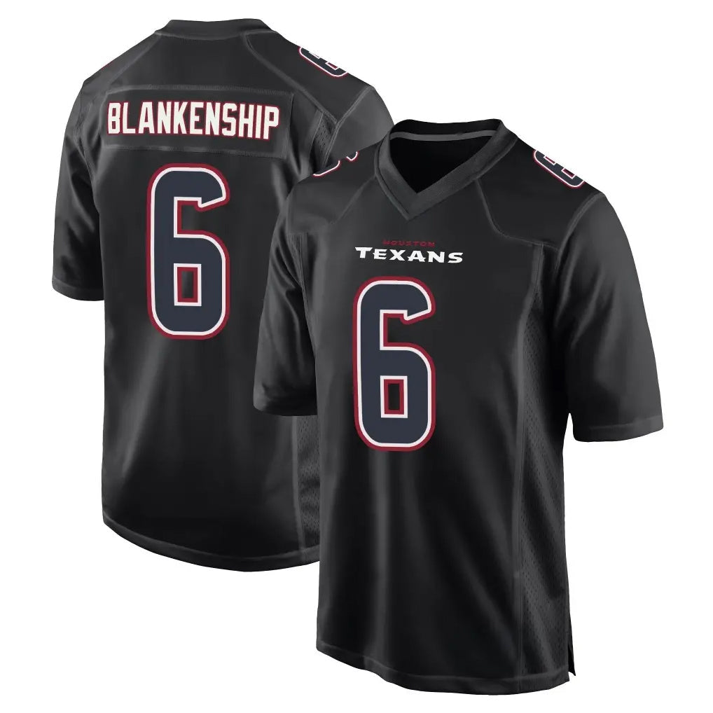 Tlead H.Texans #6 Reed Blankenship Player Black Fashion Home Game Stitched Jerseys