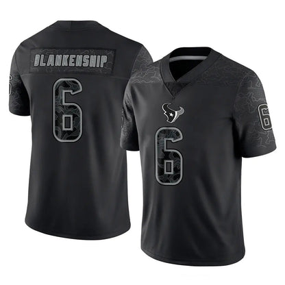 Tlead H.Texans #6 Reed Blankenship Player Black Reflective Limited Game Stitched Jerseys