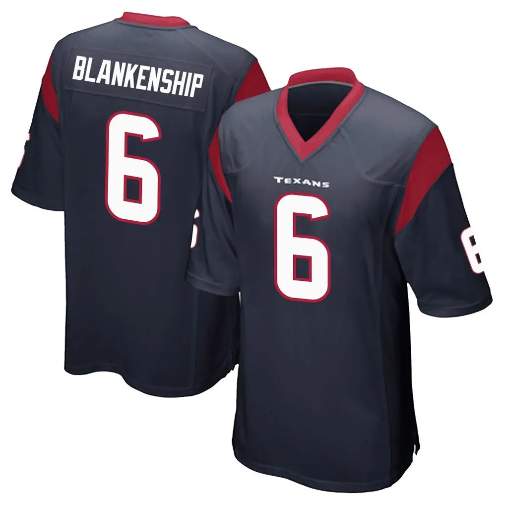 Tlead H.Texans #6 Reed Blankenship Player Navy Home Game Stitched Jerseys