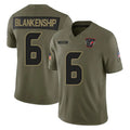 Tlead H.Texans #6 Reed Blankenship Player Olive 2025 Salute To Service Limited Game Stitched Jerseys