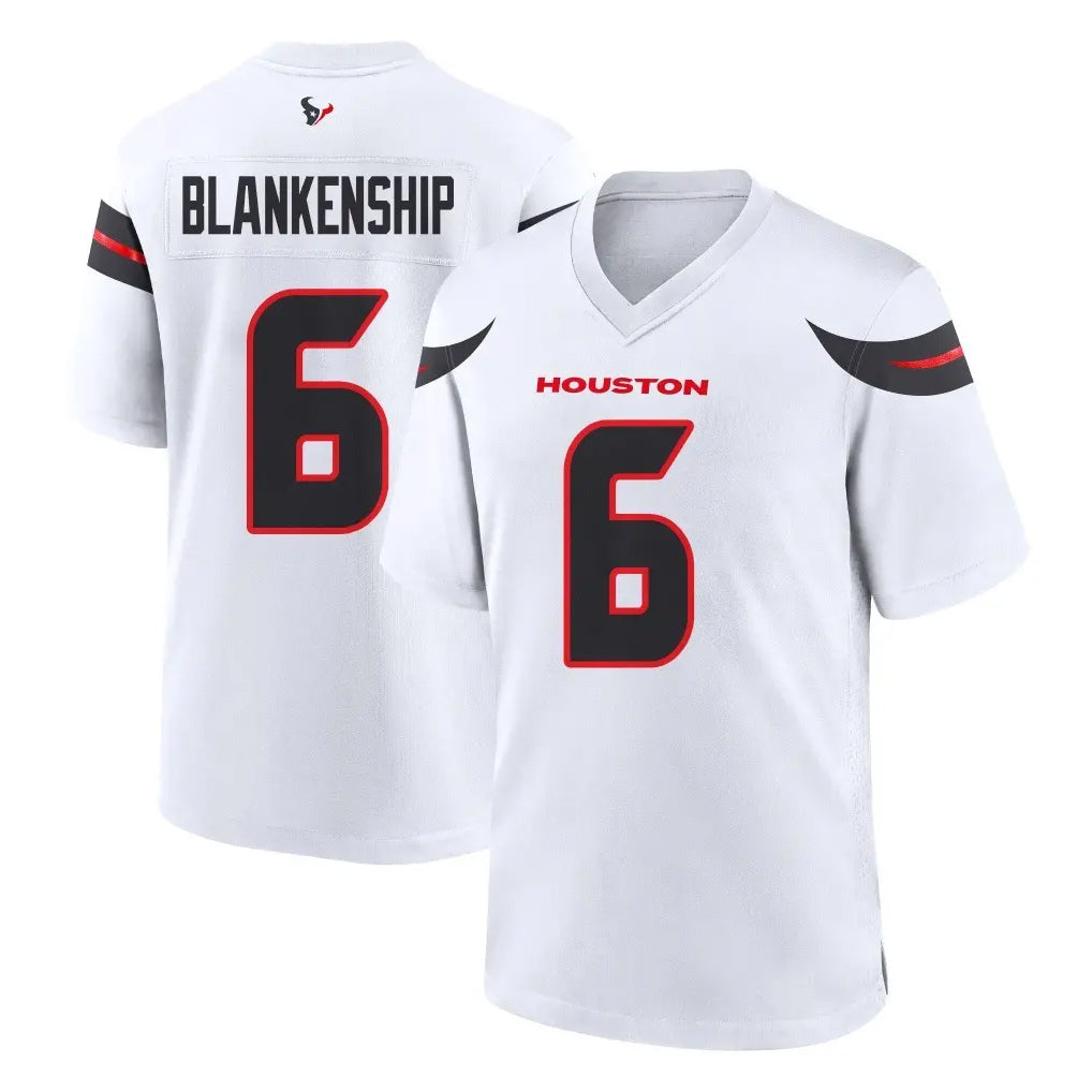Tlead H.Texans #6 Reed Blankenship Player White Home Game Stitched Jerseys