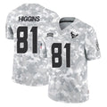 Tlead H.Texans #81 Jayden Higgins Player Arctic Camo Salute To Service Limited Game Stitched Jerseys