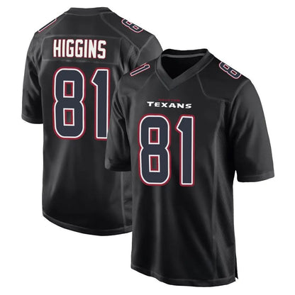 Tlead H.Texans #81 Jayden Higgins Player Black Fashion Home Game Stitched Jerseys