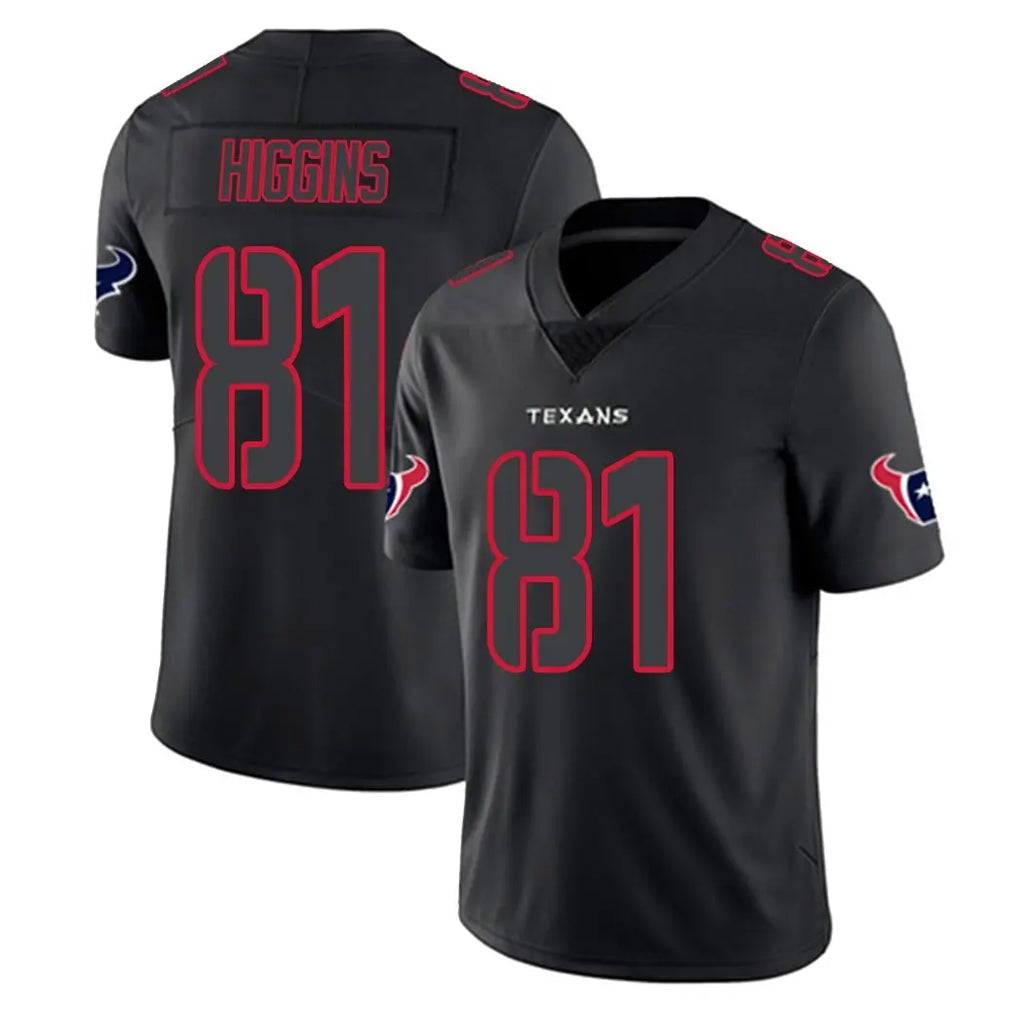 Tlead H.Texans #81 Jayden Higgins Player Black Impact Limited Game Stitched Jerseys