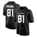 Tlead H.Texans #81 Jayden Higgins Player Carbon Black Fashion Home Game Stitched Jerseys