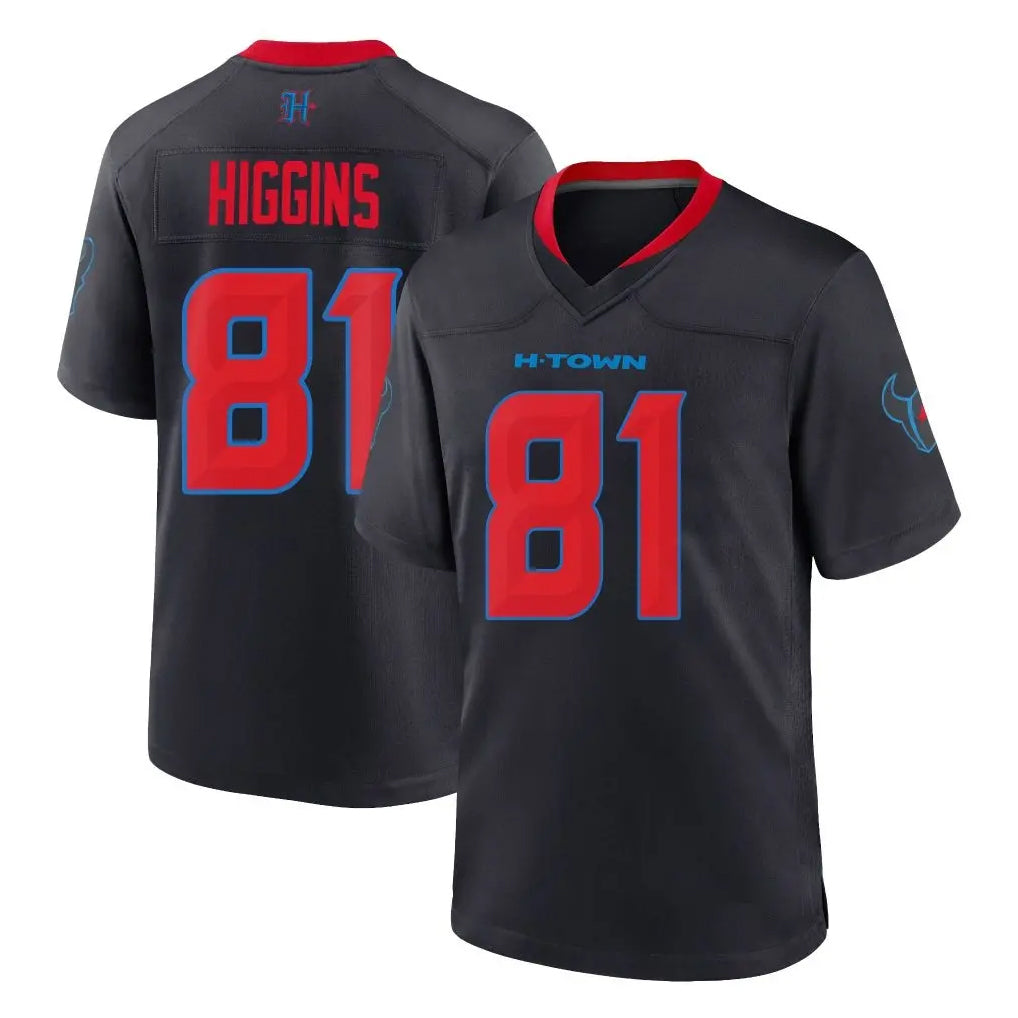 Tlead H.Texans #81 Jayden Higgins Player Navy 2nd Alternate Home Game Stitched Jerseys