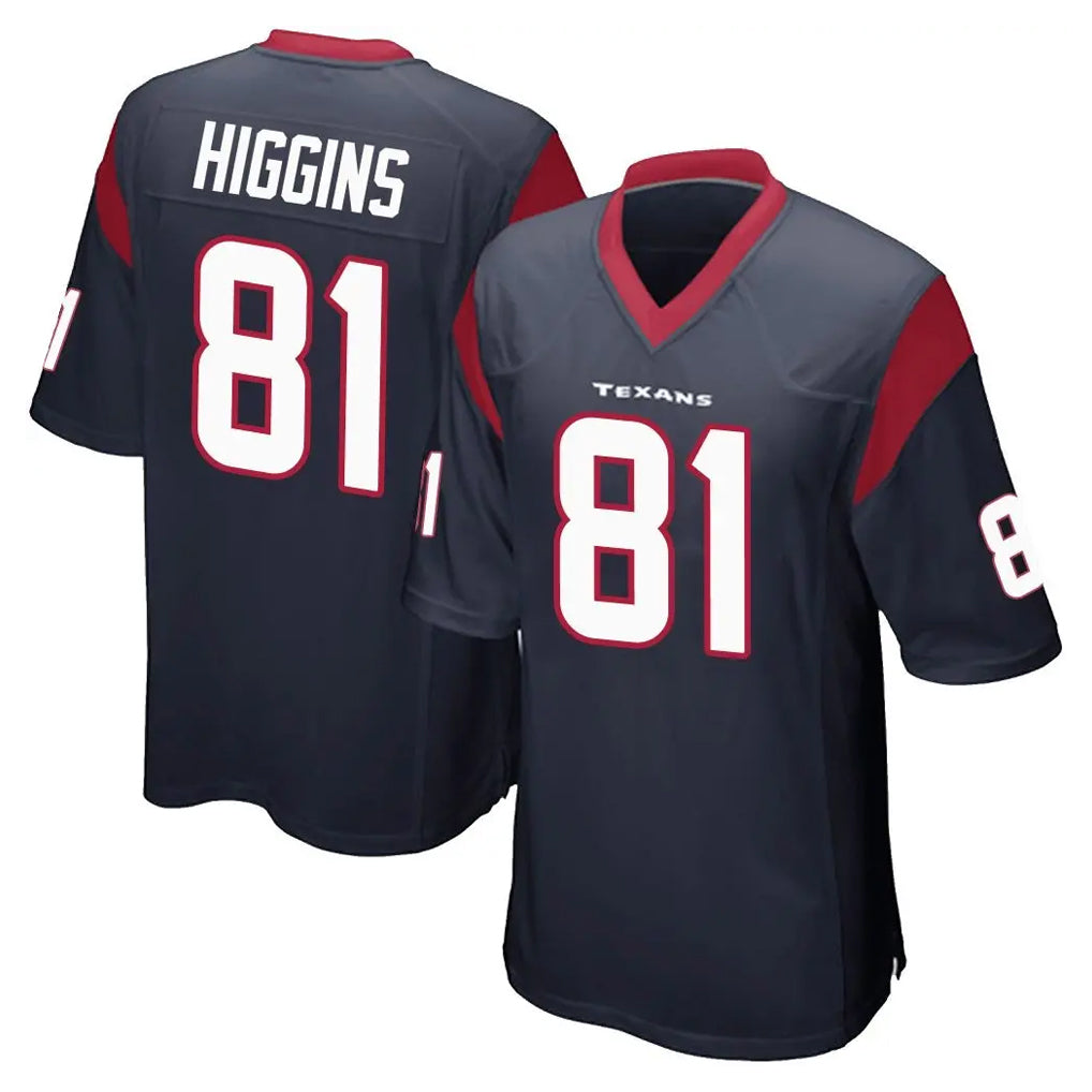 Tlead H.Texans #81 Jayden Higgins Player Navy Home Game Stitched Jerseys