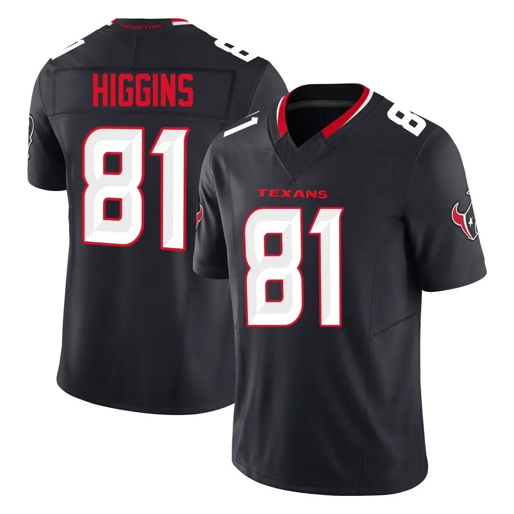 Tlead H.Texans #81 Jayden Higgins Player Navy Limited Alternate Vapor F.U.S.E. Home Game Stitched Jerseys