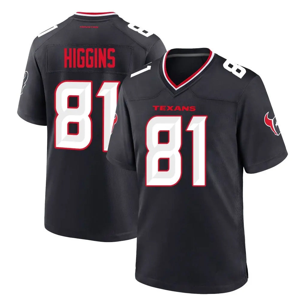 Tlead H.Texans #81 Jayden Higgins Player Navy Team Home Game Stitched Jerseys
