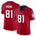 Tlead H.Texans #81 Jayden Higgins Player Red Limited Vapor F.U.S.E. Home Game Stitched Jerseys