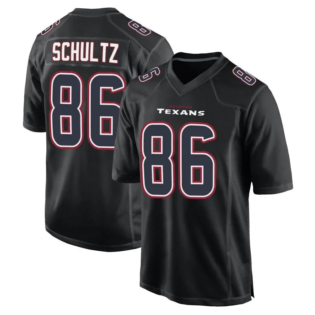 Tlead H.Texans #86 Dalton Schultz Player Black Fashion Home Game Stitched Jerseys