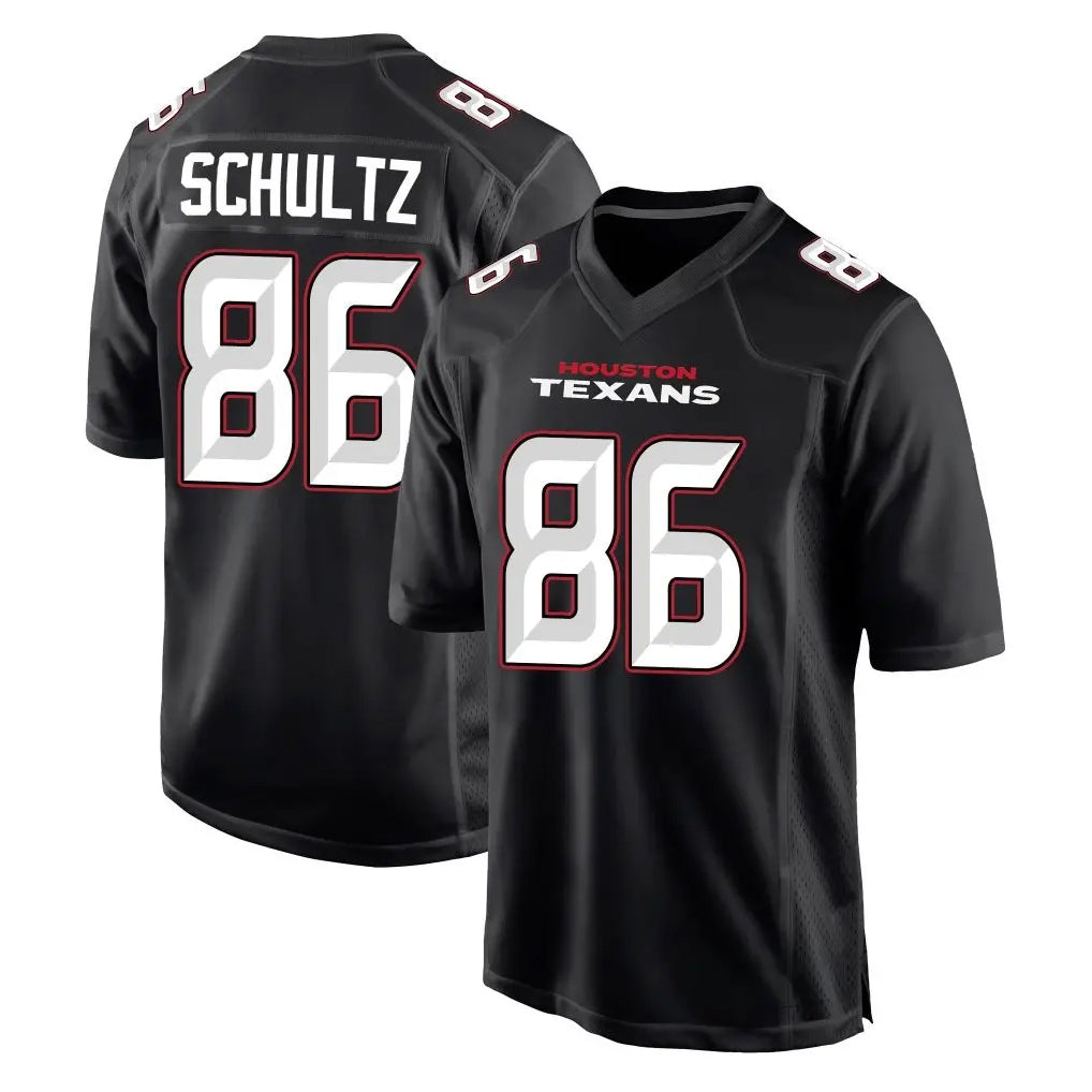 Tlead H.Texans #86 Dalton Schultz Player Carbon Black Fashion Home Game Stitched Jerseys