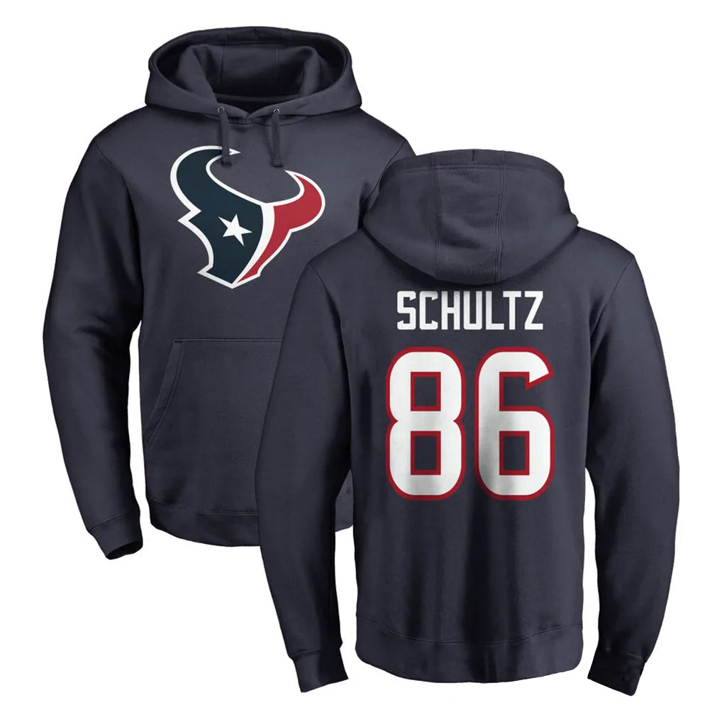 Tlead H.Texans #86 Dalton Schultz Player Navy Pro Line Pullover Hoodie Limited Game Stitched Jerseys
