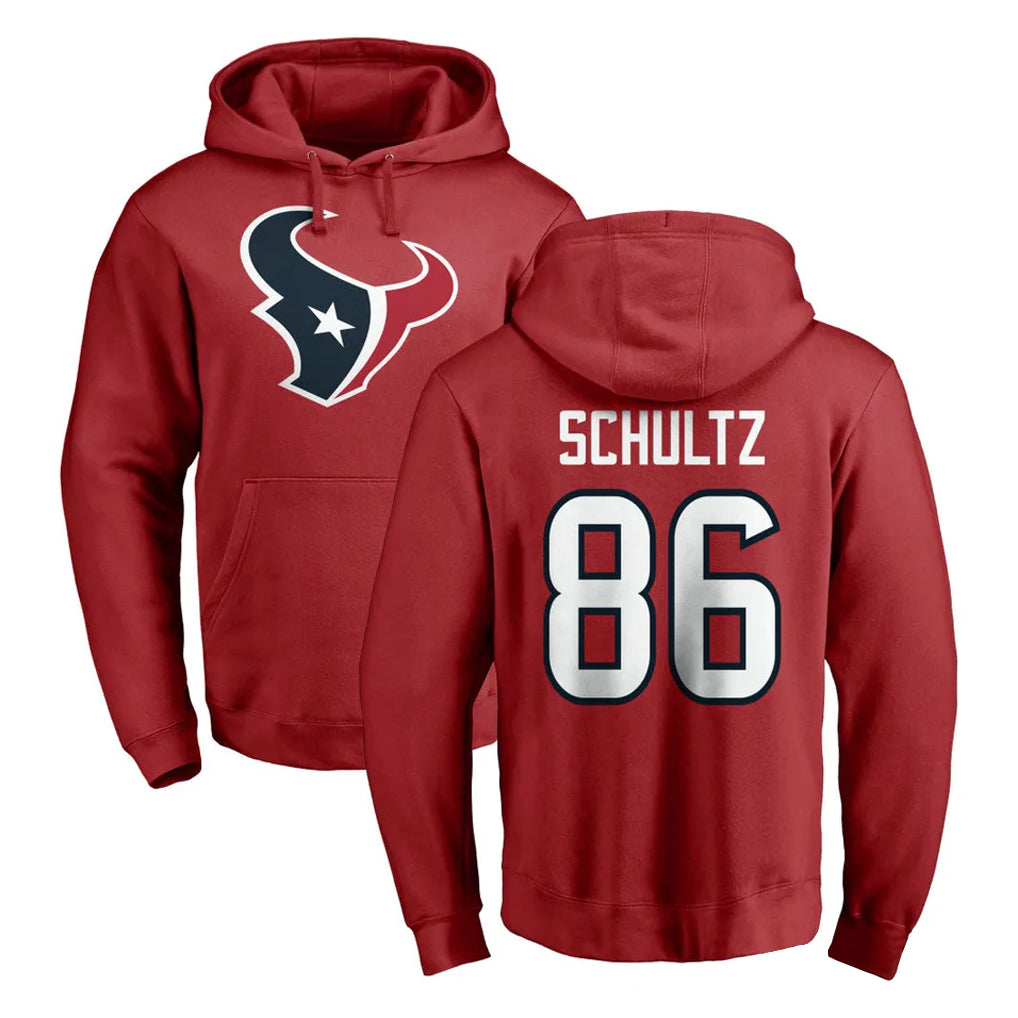 Tlead H.Texans #86 Dalton Schultz Player Red Pro Line Pullover Hoodie Limited Game Stitched Jerseys