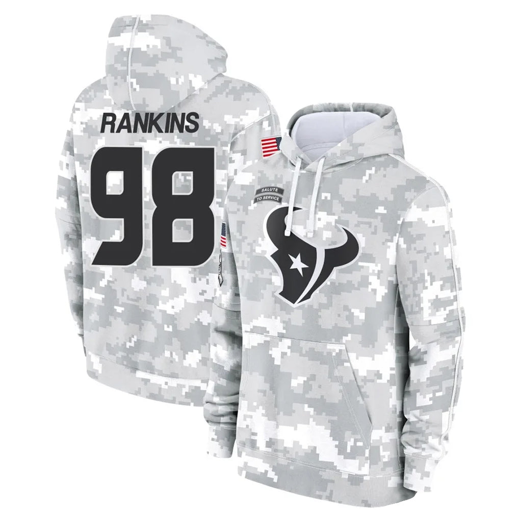 Tlead H.Texans #98 Sheldon Rankins Player Arctic Camo Salute to Service Hoodies Limited Game Stitched Jerseys