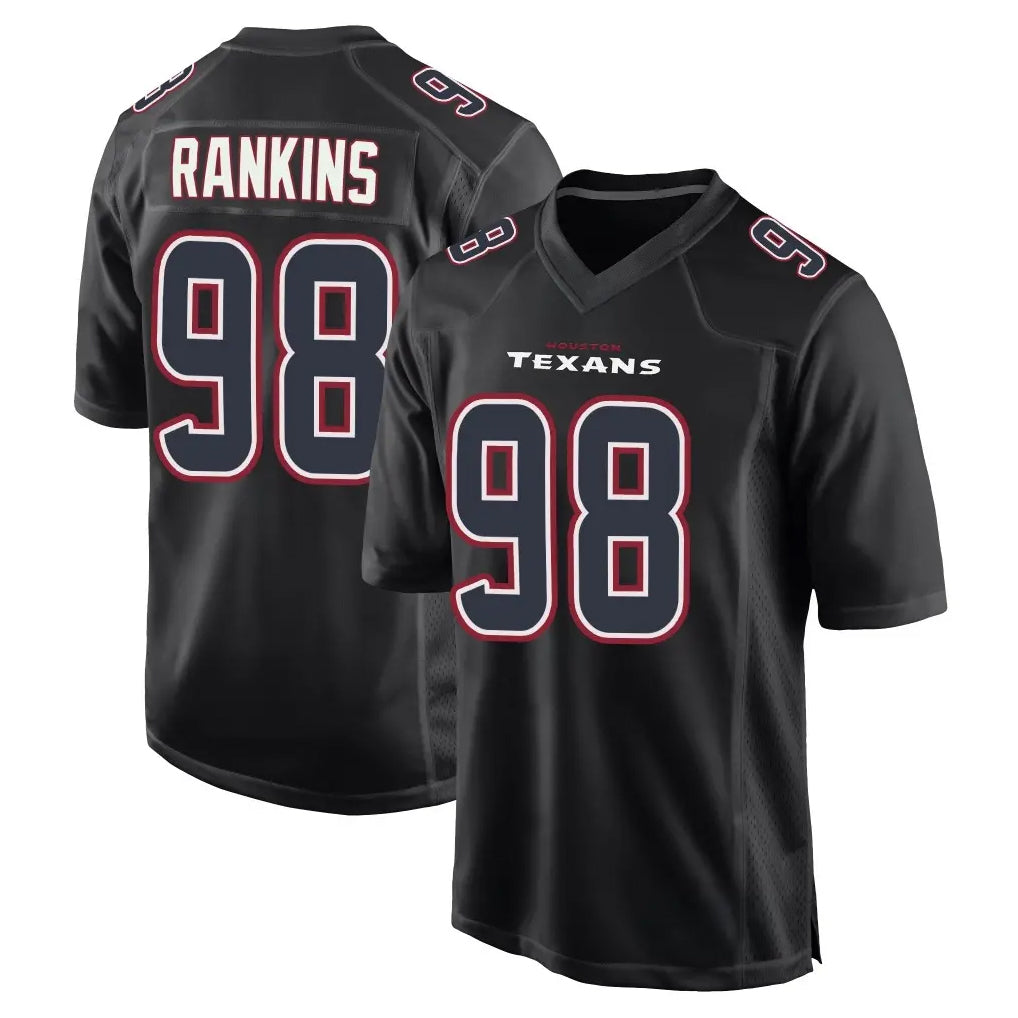 Tlead H.Texans #98 Sheldon Rankins Player Black Fashion Home Game Stitched Jerseys