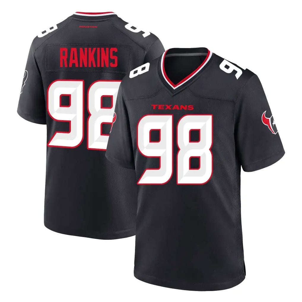 Tlead H.Texans #98 Sheldon Rankins Player Navy Team Home Game Stitched Jerseys