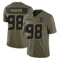 Tlead H.Texans #98 Sheldon Rankins Player Olive 2025 Salute To Service Limited Game Stitched Jerseys