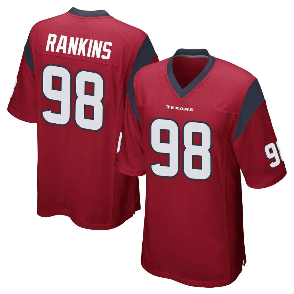 Tlead H.Texans #98 Sheldon Rankins Player Red Home Game Stitched Jerseys