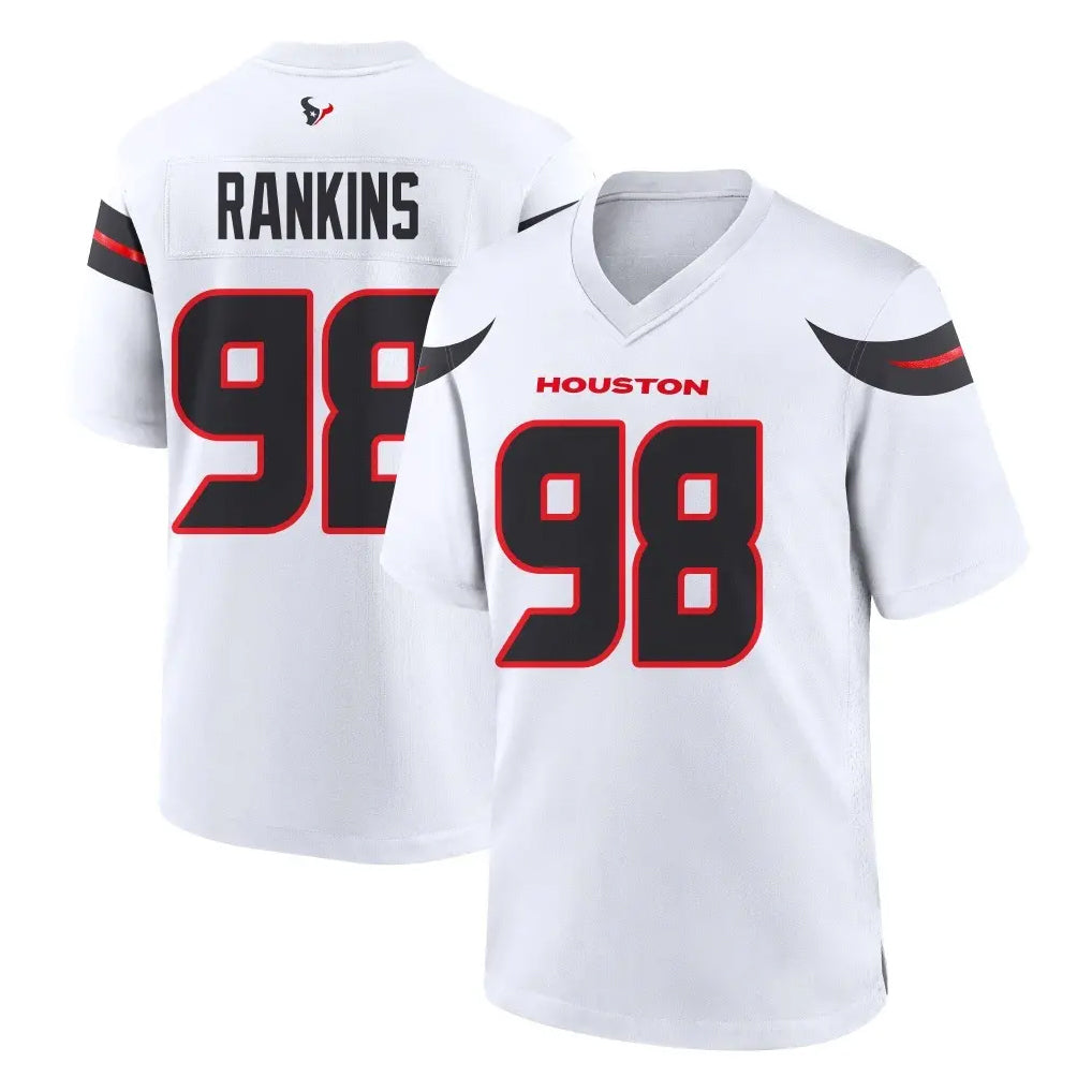 Tlead H.Texans #98 Sheldon Rankins Player White Home Game Stitched Jerseys