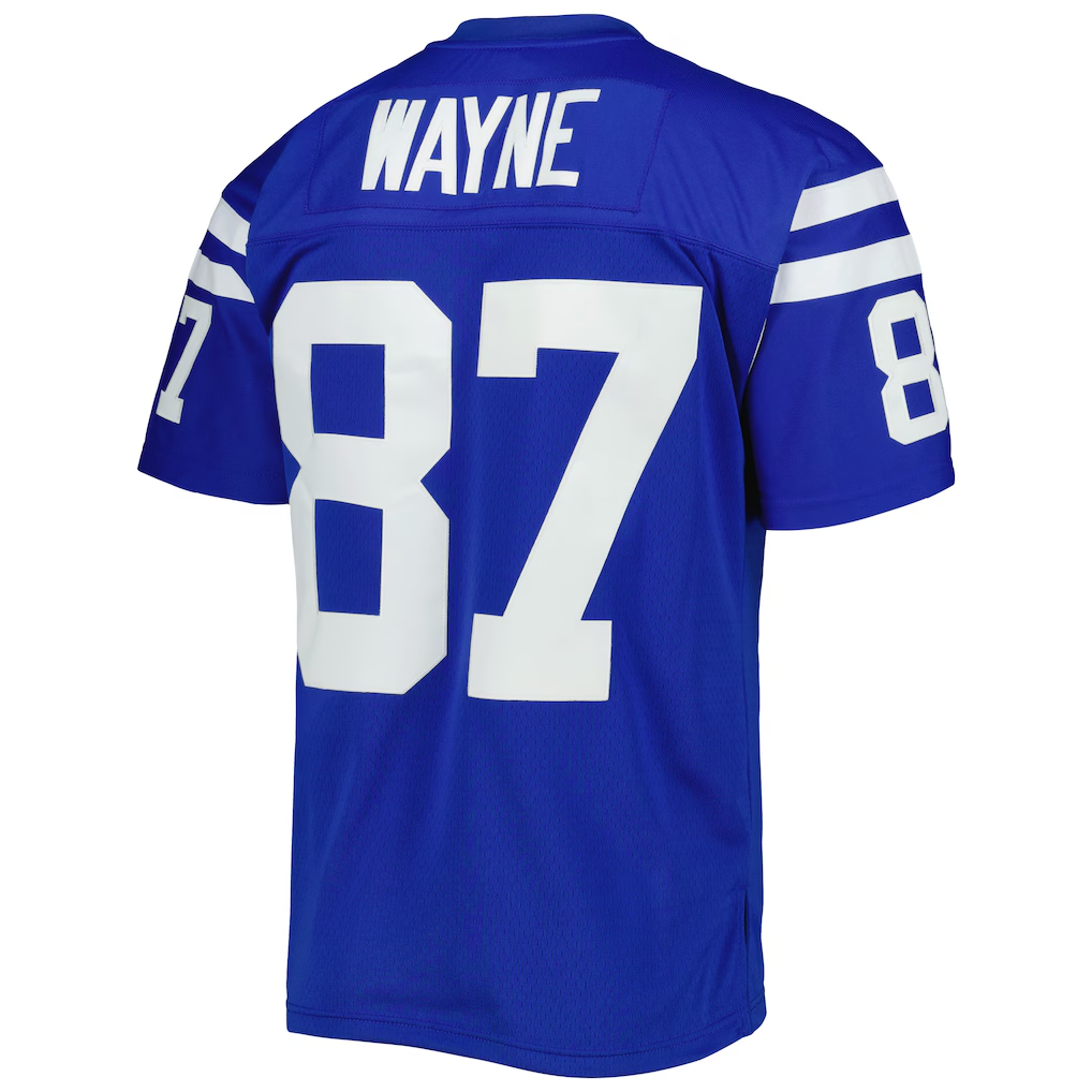 Tlead IN.Colts #87 Reggie Wayne Mitchell & Ness Royal Legacy Replica Jersey