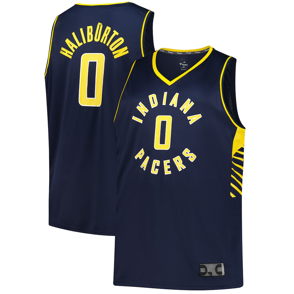 Tlead I.Pacers #0 Tyrese Haliburton  Navy Big & Tall Fast Break Jerseys - Icon Edition