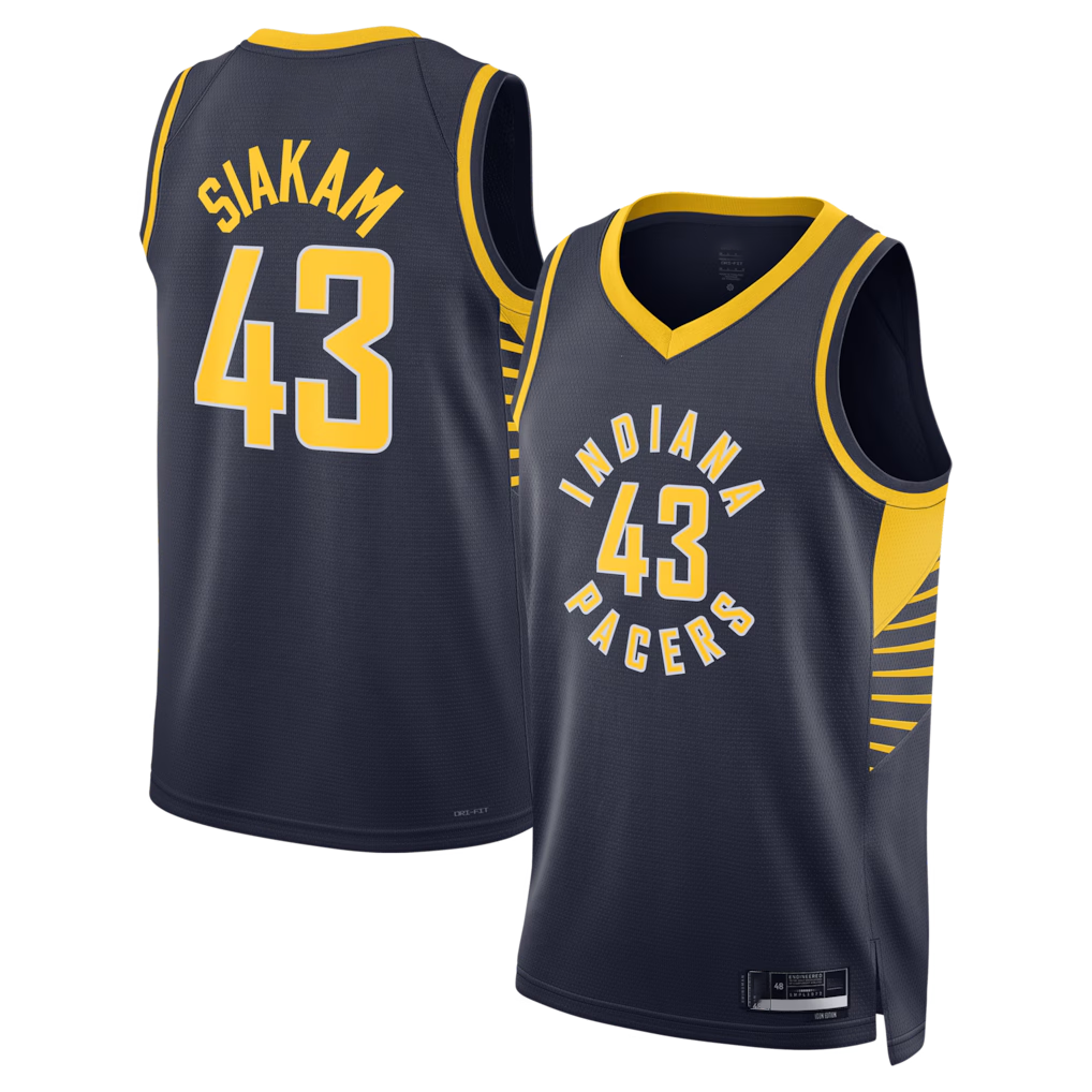 Tlead I.Pacers #43 Pascal Siakam Navy Swingman Jerseys - Icon Edition
