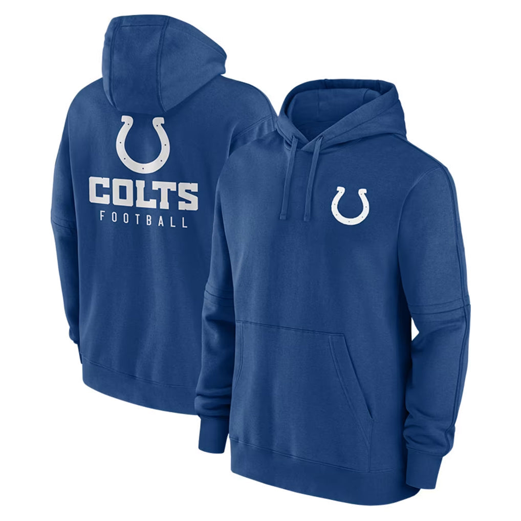Tlead IN.Colts Blue Sideline Club Fleece Long Sleeve Hoodie Limited Blank Player Stitched Jerseys