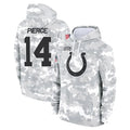 Tlead IN.Colts #14 Alec Pierce Player Arctic Camo Salute to Service Hoodies Limited Game Stitched Jerseys