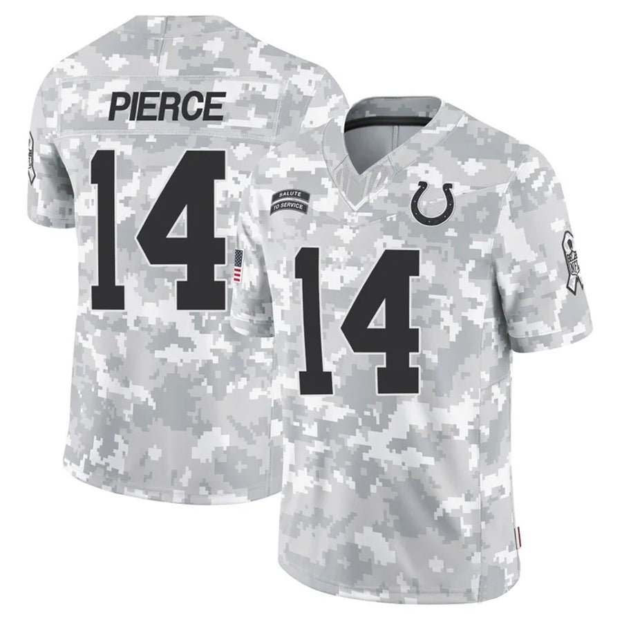 Tlead IN.Colts #14 Alec Pierce Player Arctic Camo Salute to Service Limited Stitched Jerseys