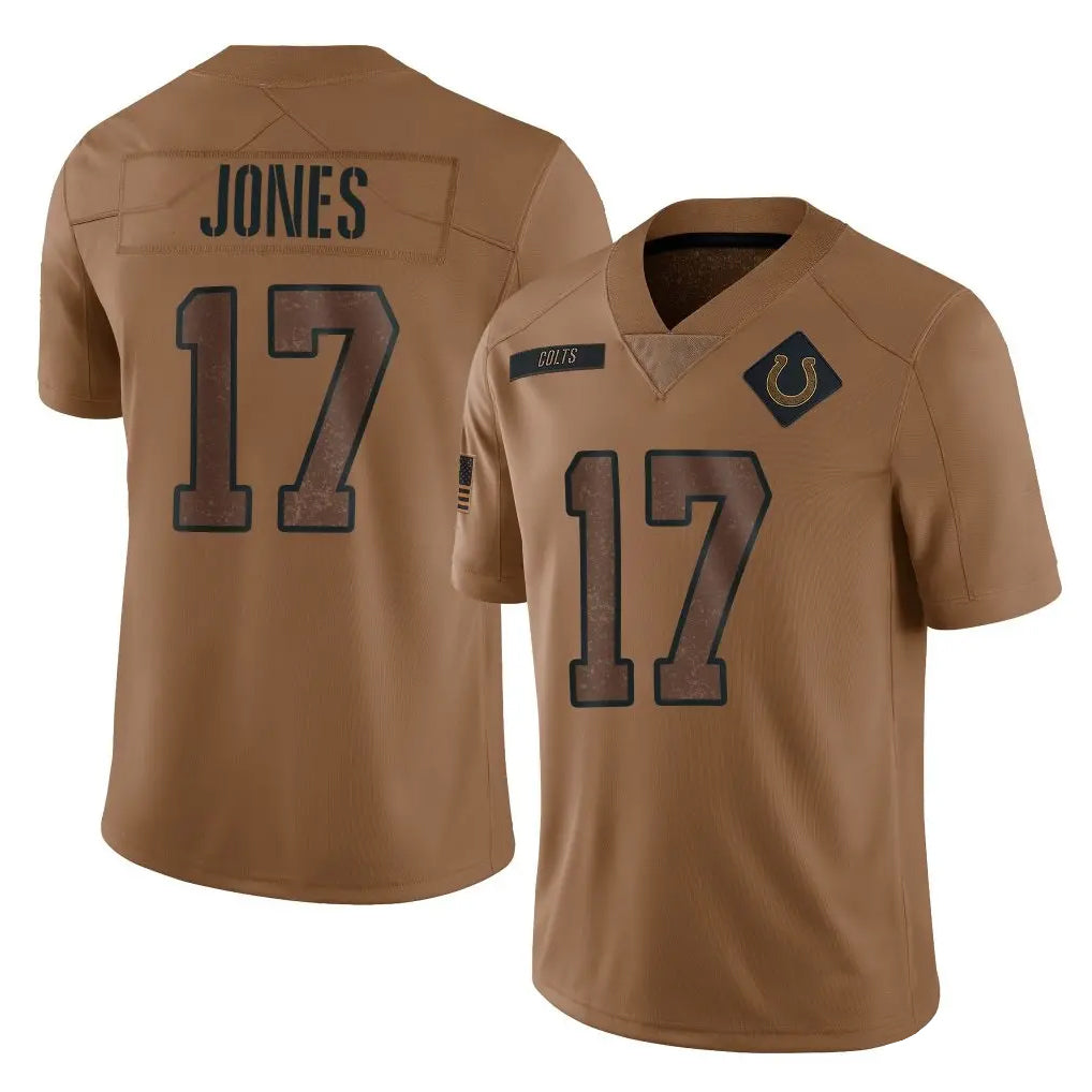 Tlead IN.Colts #17 Daniel Jones Player Brown Salute To Service Limited Stitched Jerseys