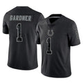 Tlead IN.Colts #1 Sauce Gardner Player Black Reflective Limited Game Stitched Jerseys