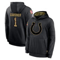Tlead IN.Colts #1 Sauce Gardner Player Black Salute to Service Hoodies Limited Game Stitched Jerseys