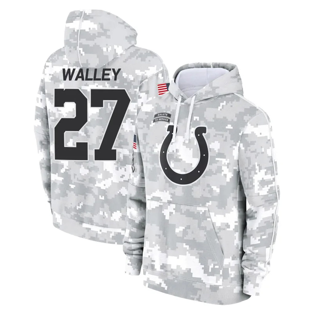 Tlead IN.Colts #27 Justin Walley Player Arctic Camo Salute to Service Hoodies Limited Game Stitched Jerseys