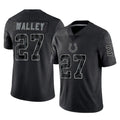 Tlead IN.Colts #27 Justin Walley Player Black Reflective Limited Game Stitched Jerseys