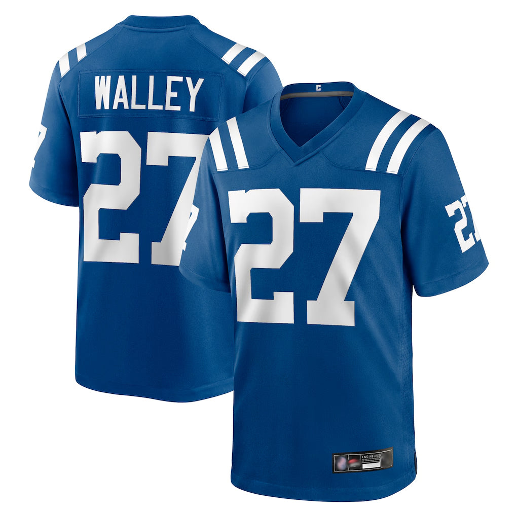 Tlead IN.Colts #27 Justin Walley Player Royal Home Game Stitched Jerseys