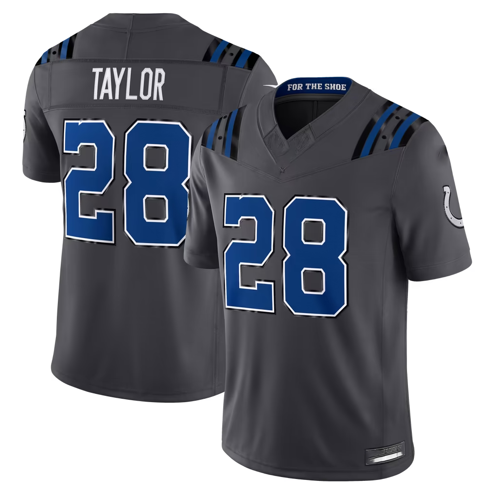 Tlead IN.Colts #28 Jonathan Taylor Anthracite 2026 Rivalries Collection Limited Stitched Jerseys