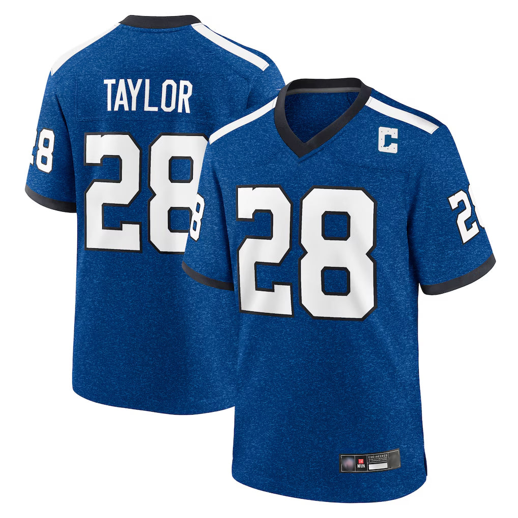 Tlead IN.Colts #28 Jonathan Taylor Player Royal Alternate Indiana Nights Home Game Stitched Jerseys