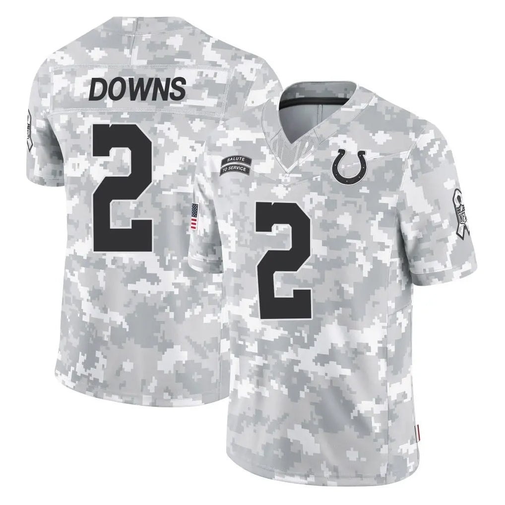 Tlead IN.Colts #2 Josh Downs Player Arctic Camo Salute To Service Limited Game Stitched Jerseys