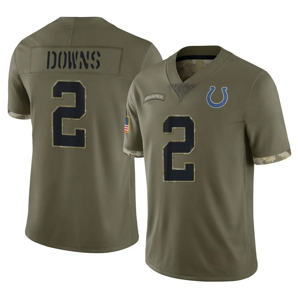 Tlead IN.Colts #2 Josh Downs Player Olive Salute To Service Limited Stitched Jerseys
