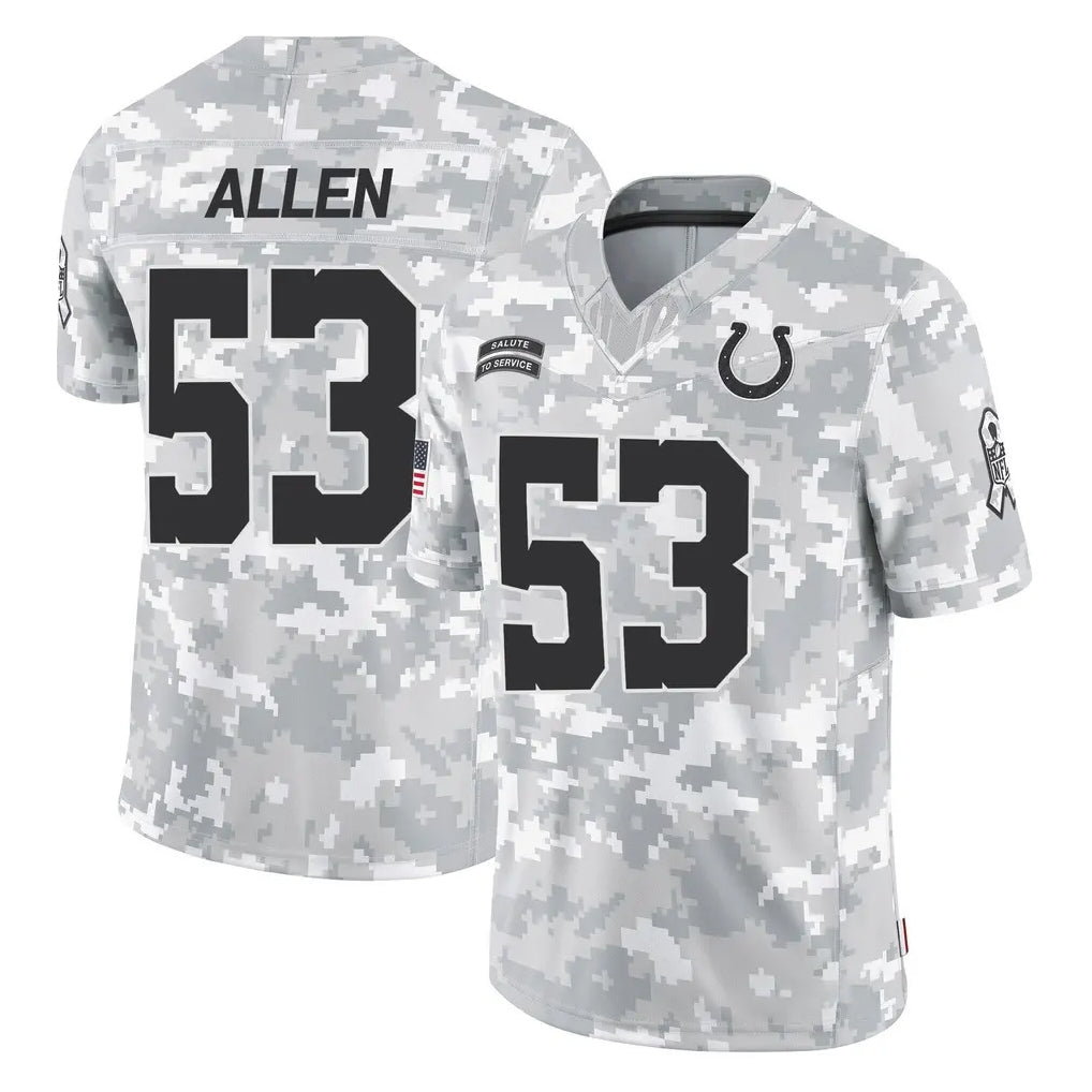 Tlead IN.Colts #53 CJ Allen Player Arctic Camo Salute To Service Limited Game Stitched Jerseys