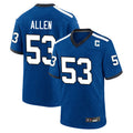 Tlead IN.Colts #53 CJ Allen Player Royal Alternate Indiana Nights Home Game Stitched Jerseys