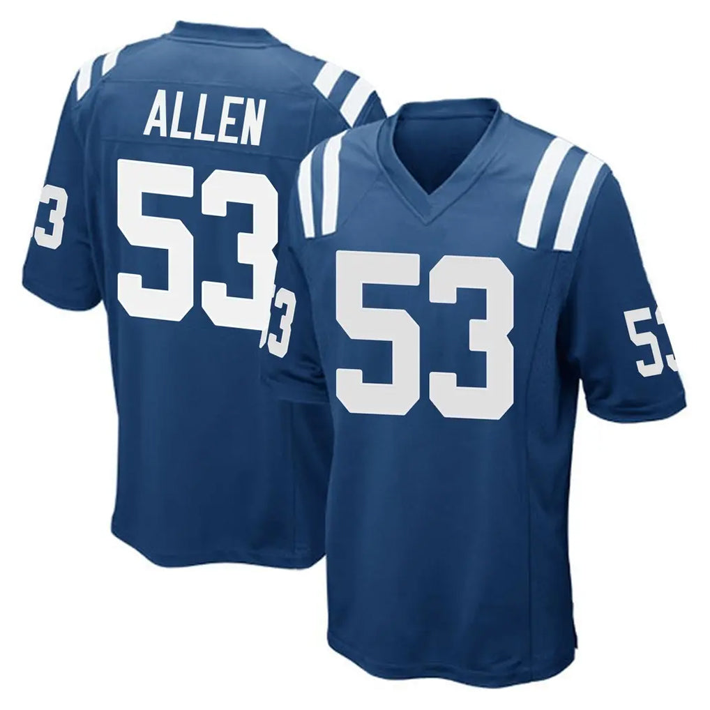 Tlead IN.Colts #53 CJ Allen Player Royal Home Game Stitched Jerseys