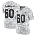 Tlead IN.Colts #60 Tanor Bortolini Player Arctic Camo Salute To Service Limited Game Stitched Jerseys